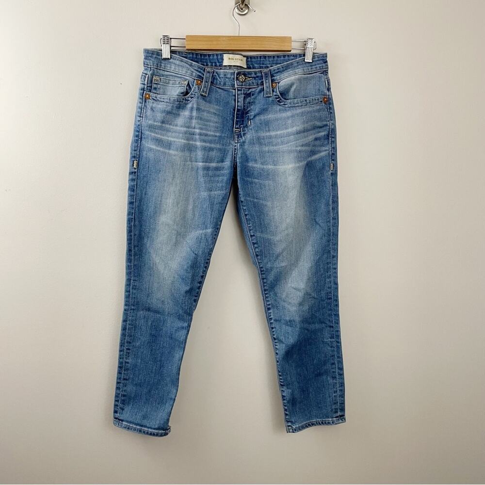 Big Star Alex Light Wash faded Cropped crop ankle stretch skinny jeans women 30
